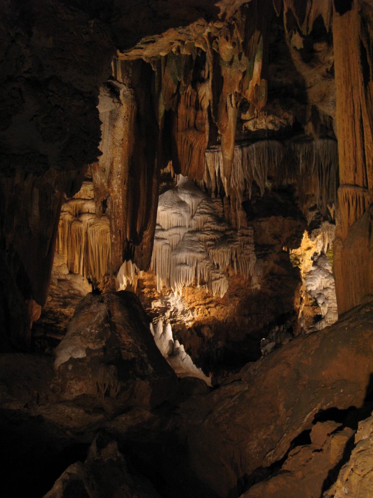 stalactites in a cave