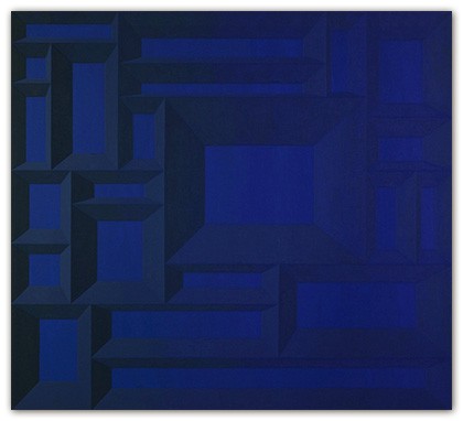 Ross Neher, Blue Aruna, 2010, oil on canvas, 38" x 42"